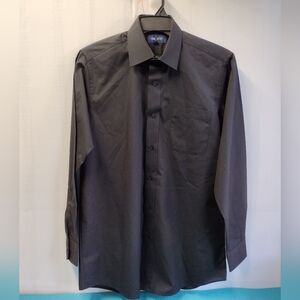 Neil Allyn Mens Oxford Black Dress Shirt Black Size M 34/35